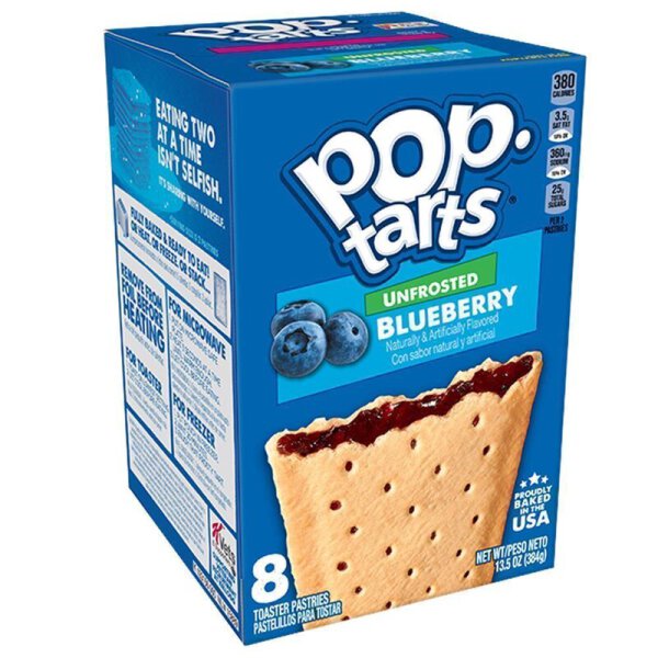 Kelloggs Pop-Tarts Unfrosted Blueberry 12x384g
